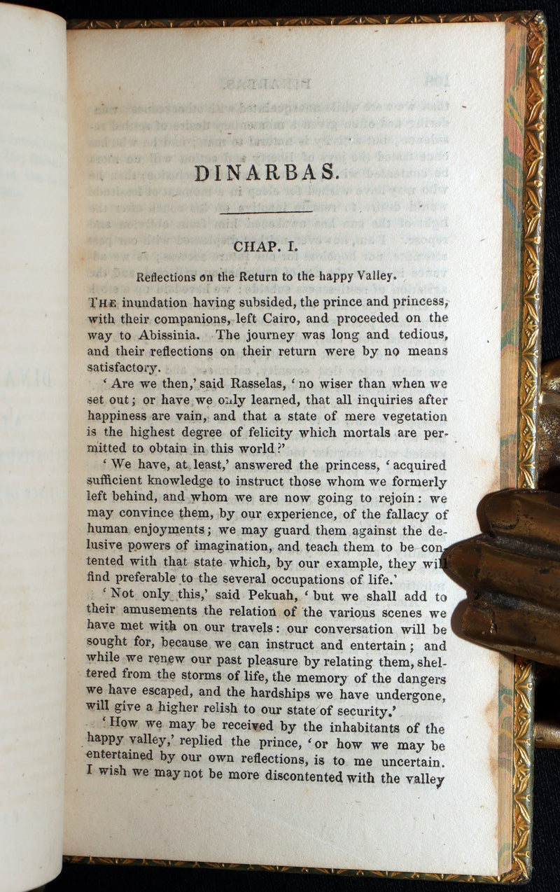 1827 Rare Philosophical Book - Rasselas; A Tale. With Dinarbas; A Tale