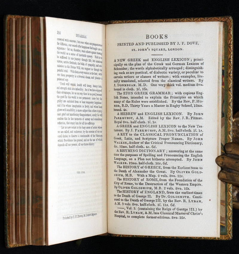 1827 Rare Philosophical Book - Rasselas; A Tale. With Dinarbas; A Tale