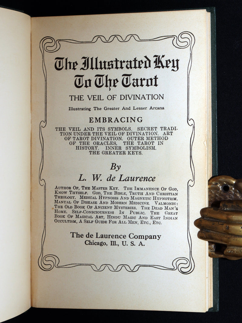 1918 First Edition - The Illustrated Key to the Tarot, Divination by de Laurence