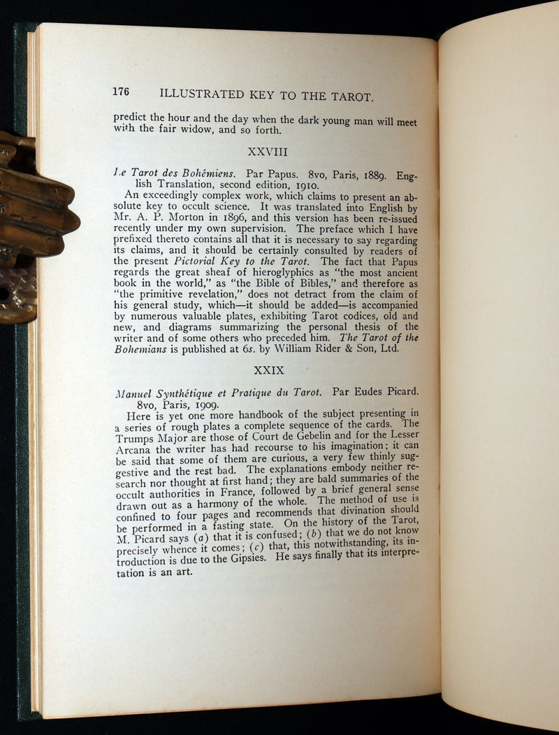 1918 First Edition - The Illustrated Key to the Tarot, Divination by de Laurence