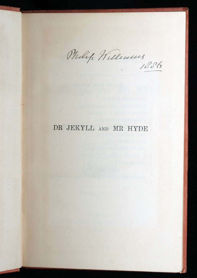 1886 Scarce Third Edition - Strange Case of Dr. Jekyll and Mr. Hyde by Stevenson