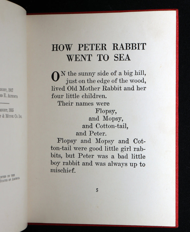 1935 Rare Book with Dust Jacket - How Peter Rabbit Went to Sea by Duff Graham