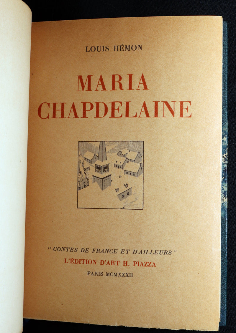 1932 Rare Limited French Edition - Maria Chapdelaine by Louis Hemon, Illustrated