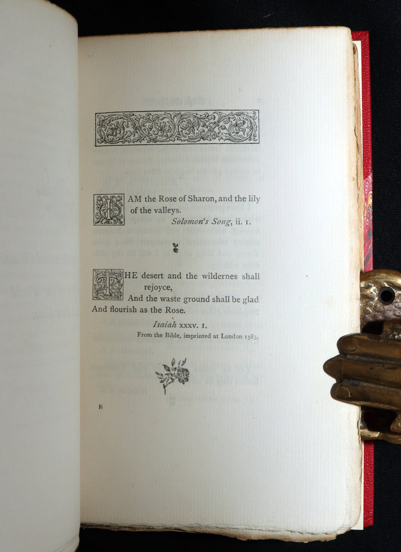 1885 First Edition - The Poetic of the Rose, Ros Rosarum by E.V.B.