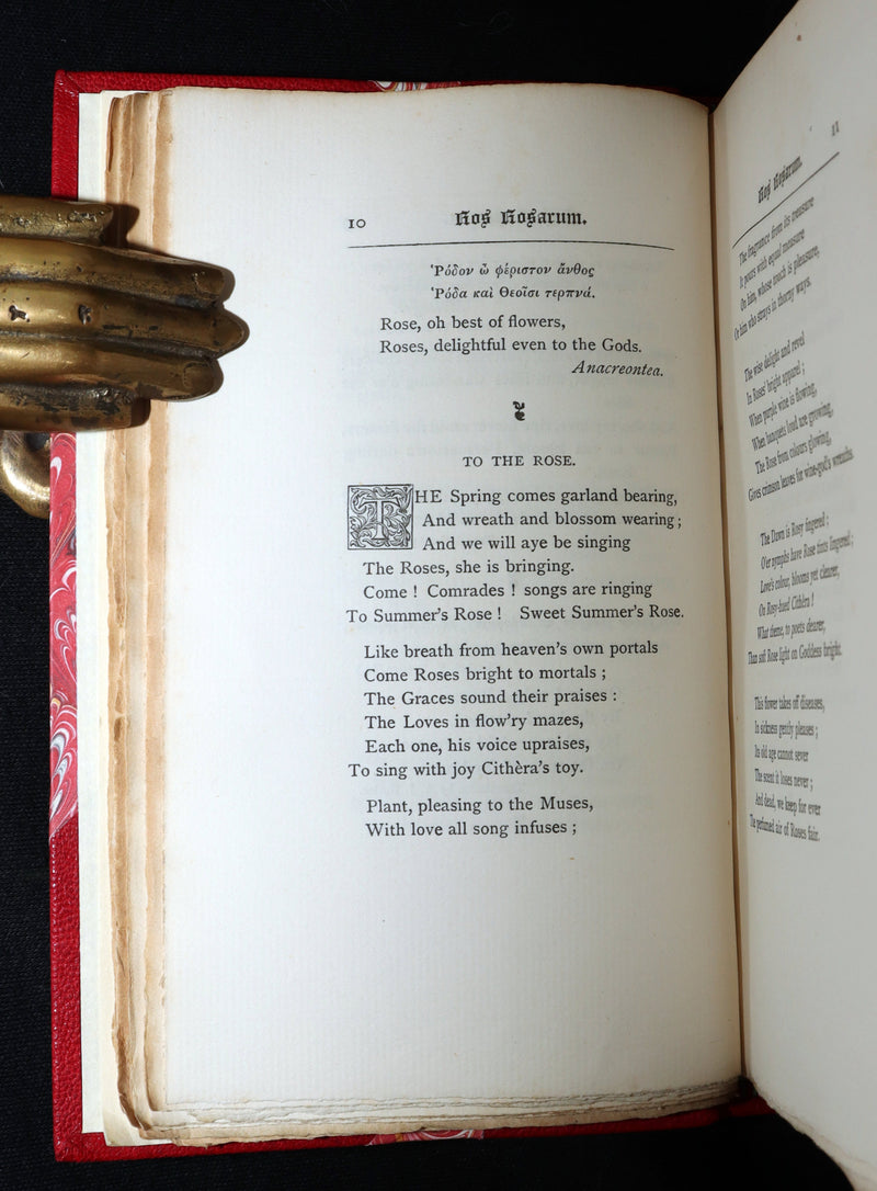 1885 First Edition - The Poetic of the Rose, Ros Rosarum by E.V.B.