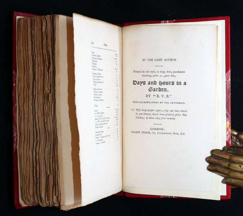 1885 First Edition - The Poetic of the Rose, Ros Rosarum by E.V.B.