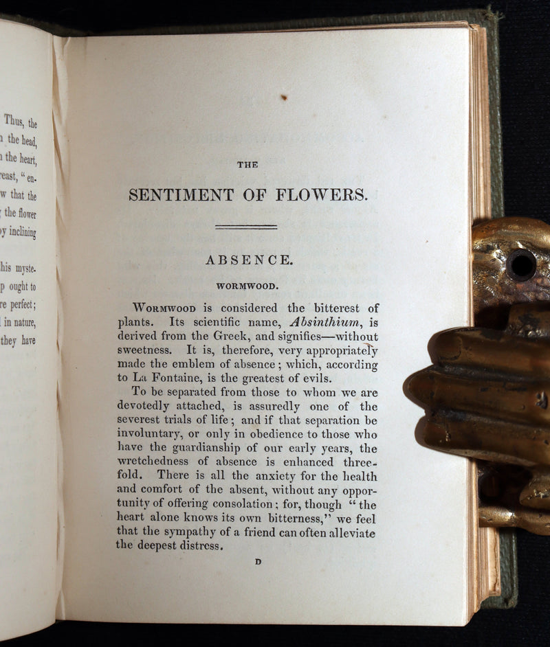 1838 Rare Book - The Sentiment of Flowers; or, Language of Flora, Illustrated