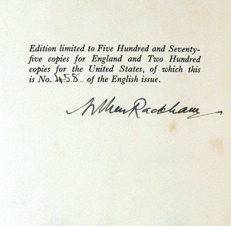 1929 Rare Signed Edition #458 - The Vicar of Wakefield Illustrated by Rackham