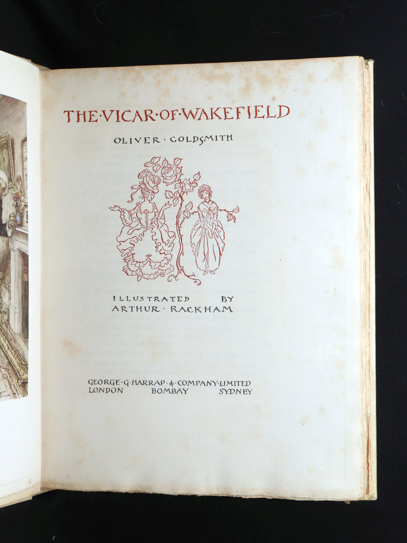 1929 Rare Signed Edition #458 - The Vicar of Wakefield Illustrated by Rackham
