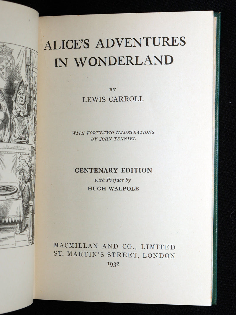 1932 Rare Centenary Edition with Dust jacket - Alice's Adventures in Wonderland