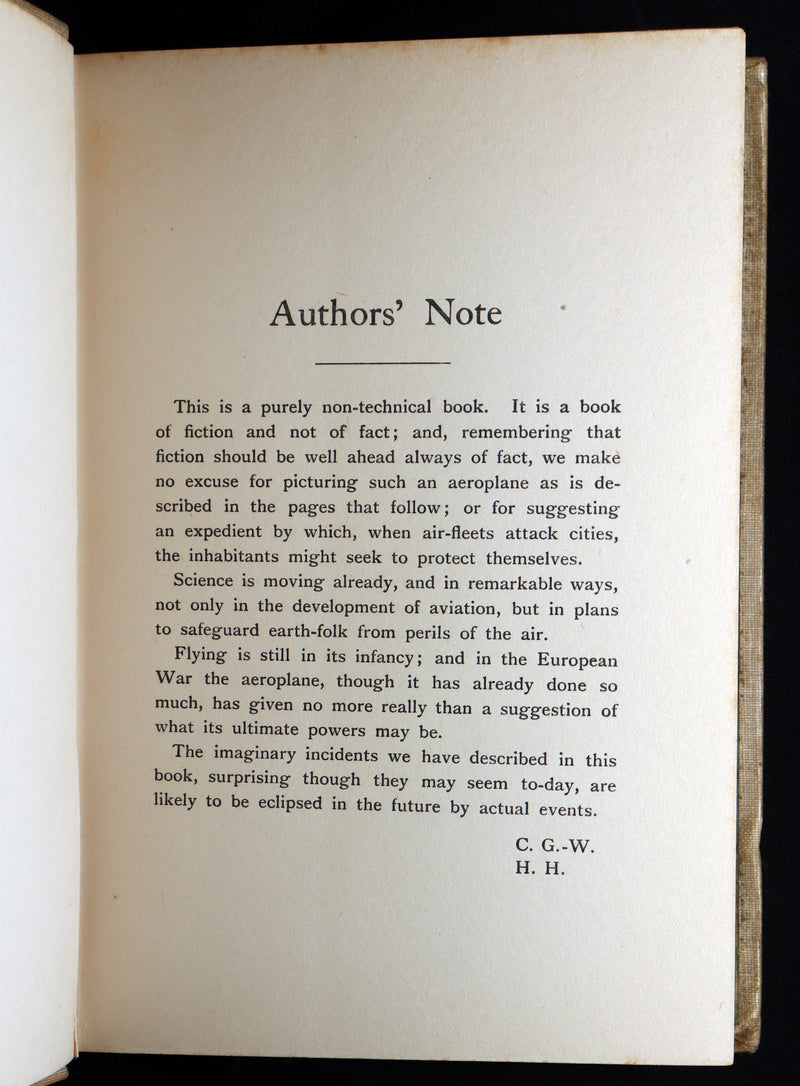 1915 Rare Book -  The Invisible War-Plane: A Tale of Air Adventure, Illustrated