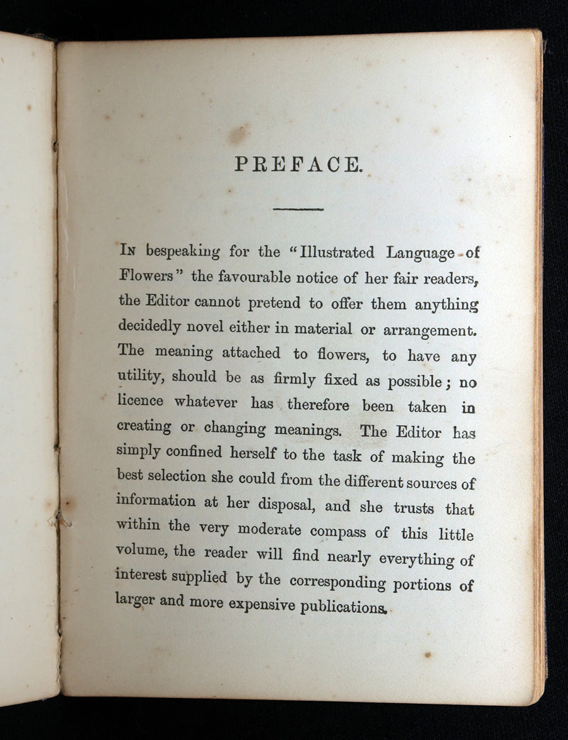 1864 Floriography Book - The Illustrated Language of Flowers by Mrs. L. Burke