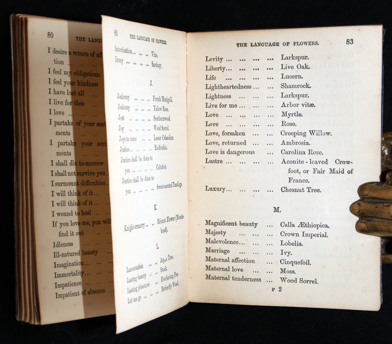1864 Floriography Book - The Illustrated Language of Flowers by Mrs. L. Burke