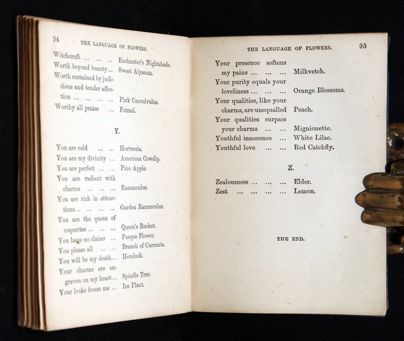 1864 Floriography Book - The Illustrated Language of Flowers by Mrs. L. Burke