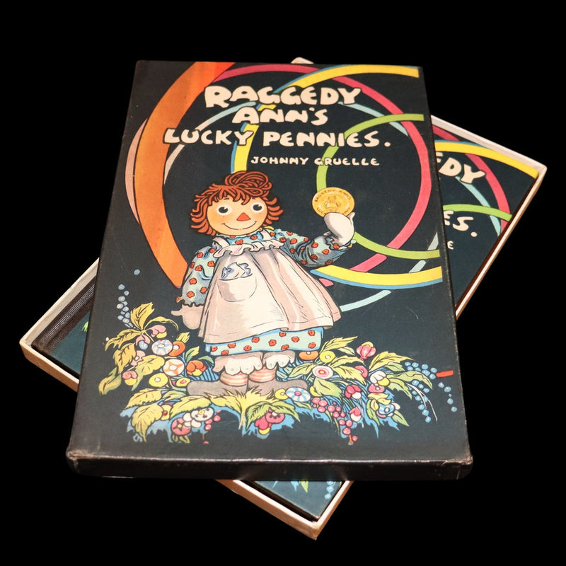 1931 First Edition - Raggedy Ann's Lucky Pennies in Publisher's Box w/ Book Mark