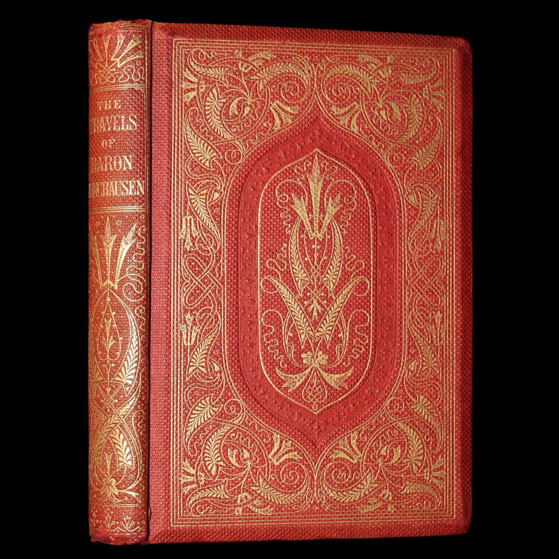 1859 Rare First Edition - Baron Munchausen's Adventures Illustrated by Crowquill