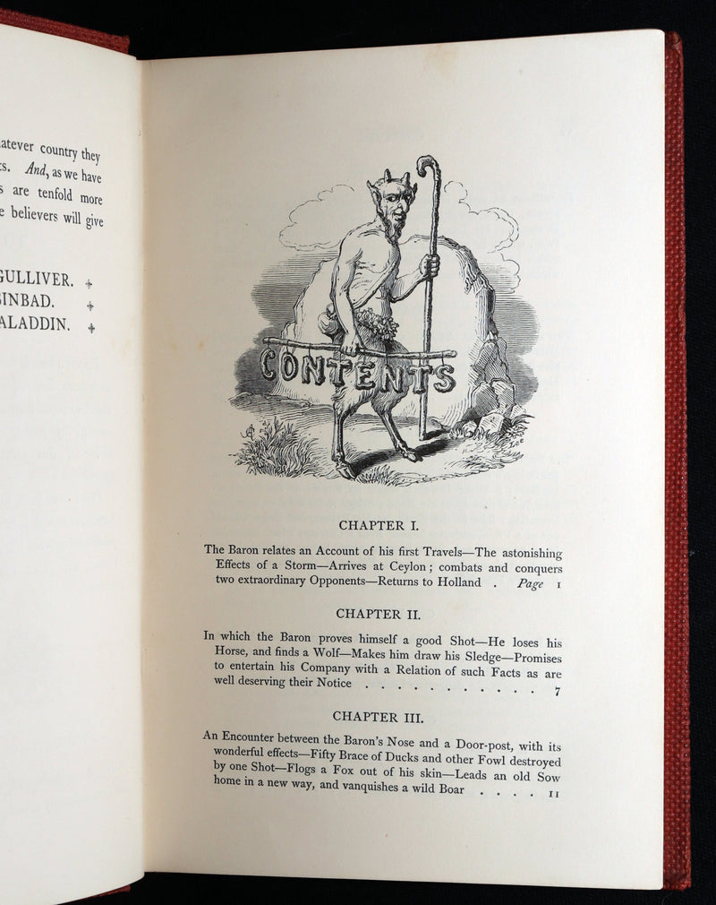 1859 Rare First Edition - Baron Munchausen's Adventures Illustrated by Crowquill
