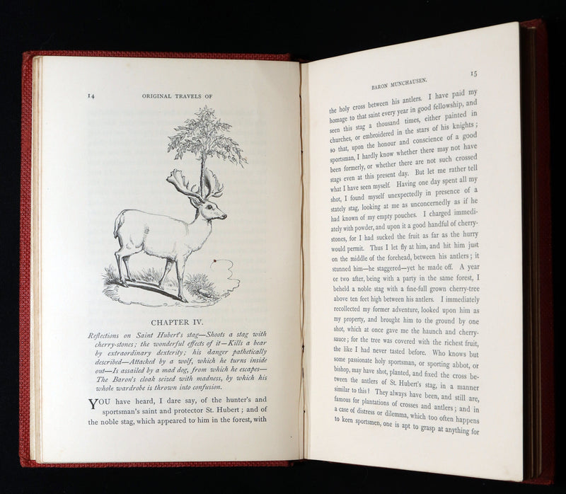 1859 Rare First Edition - Baron Munchausen's Adventures Illustrated by Crowquill