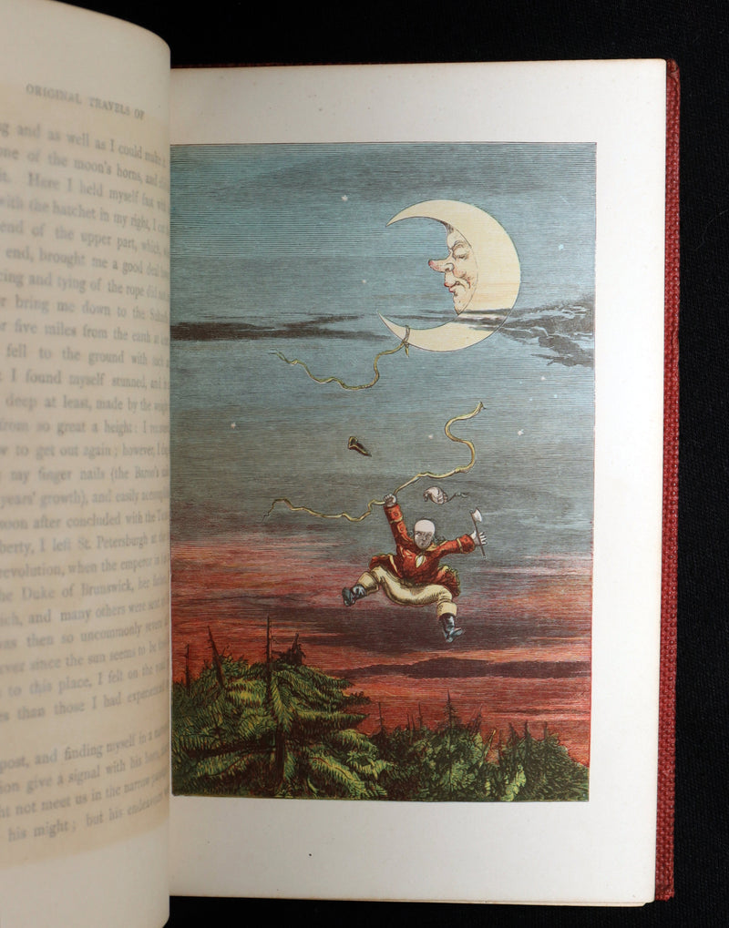 1859 Rare First Edition - Baron Munchausen's Adventures Illustrated by Crowquill