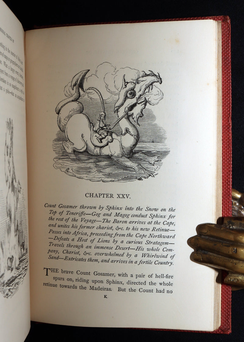 1859 Rare First Edition - Baron Munchausen's Adventures Illustrated by Crowquill