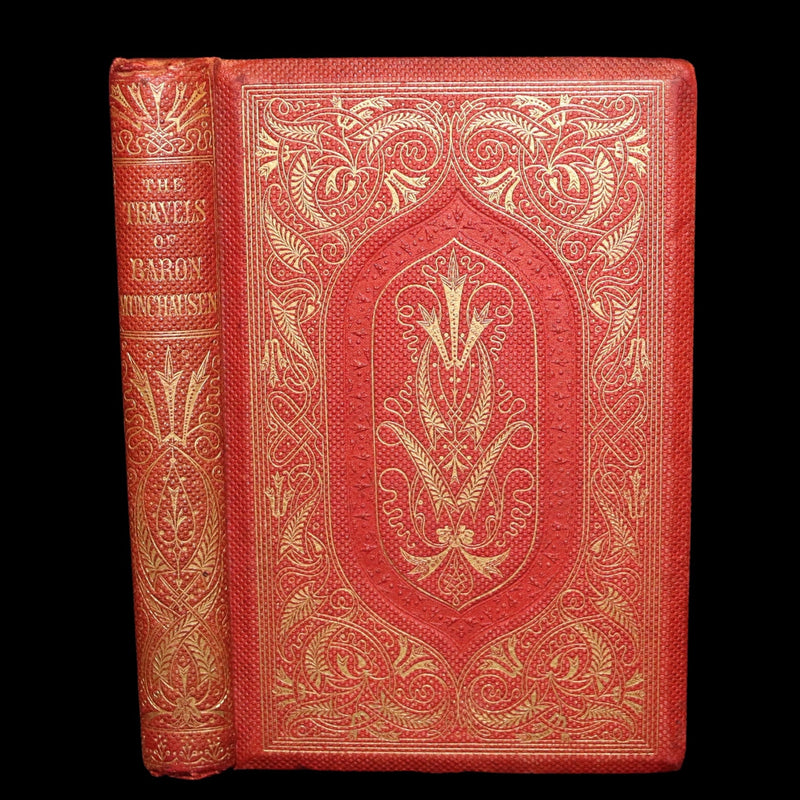 1859 Rare First Edition - Baron Munchausen's Adventures Illustrated by Crowquill