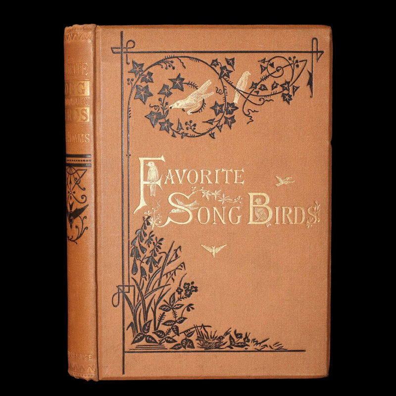 1887 Rare Book - Favourite Song Birds by H. G. Adams, Color Illustrated