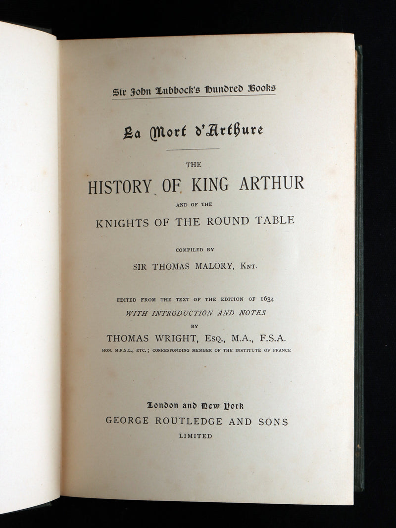 1890 Rare Routledge Edition -  La Mort d’Arthure: The History of King Arthur
