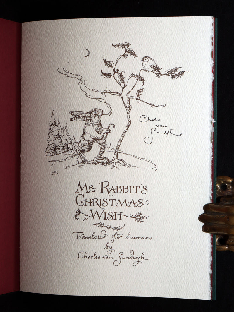 2007 Rare Book Signed Charles van Sandwyk - Mr. Rabbit's Christmas Wish