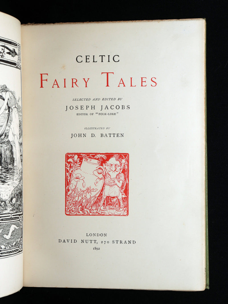 1892 Rare First Edition- Celtic Fairy Tales by J Jacobs Illustrated by JD Batten
