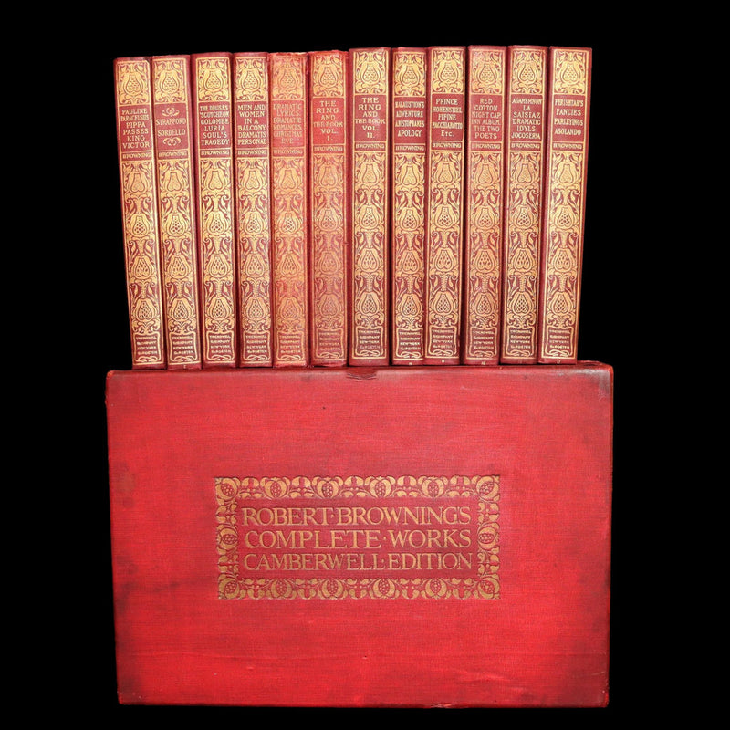 1898 Rare Book set in Original Box - The Complete Works of Robert Browning