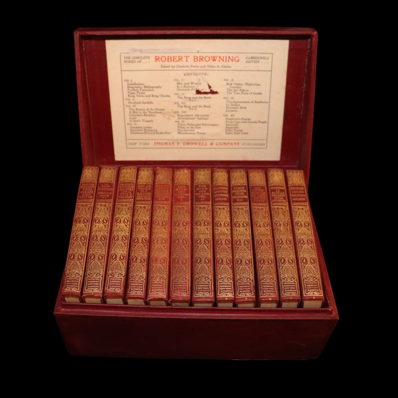 1898 Rare Book set in Original Box - The Complete Works of Robert Browning