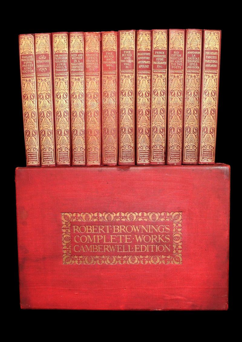 1898 Rare Book set in Original Box - The Complete Works of Robert Browning