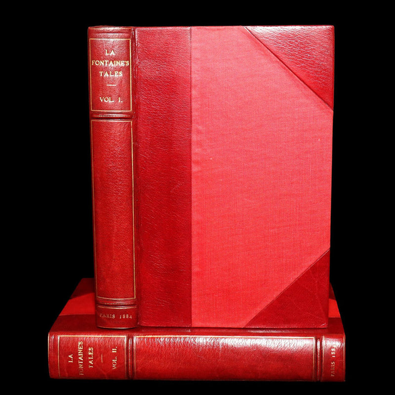 1884 Rare De La Fontaine Tales bound by W.G. Foyle and illustrated by Eisen