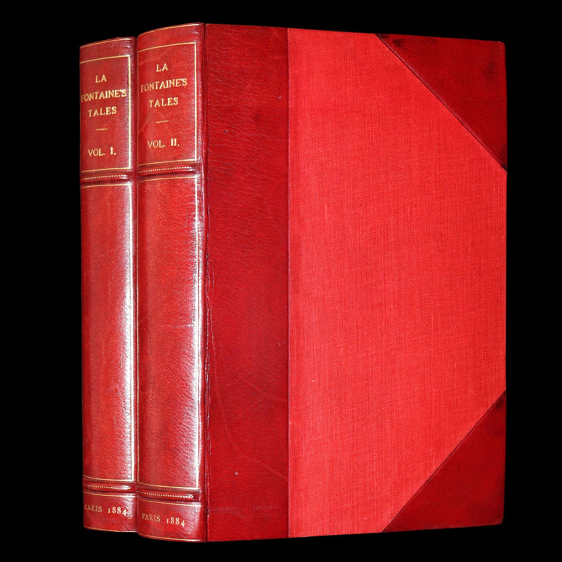 1884 Rare De La Fontaine Tales bound by W.G. Foyle and illustrated by Eisen