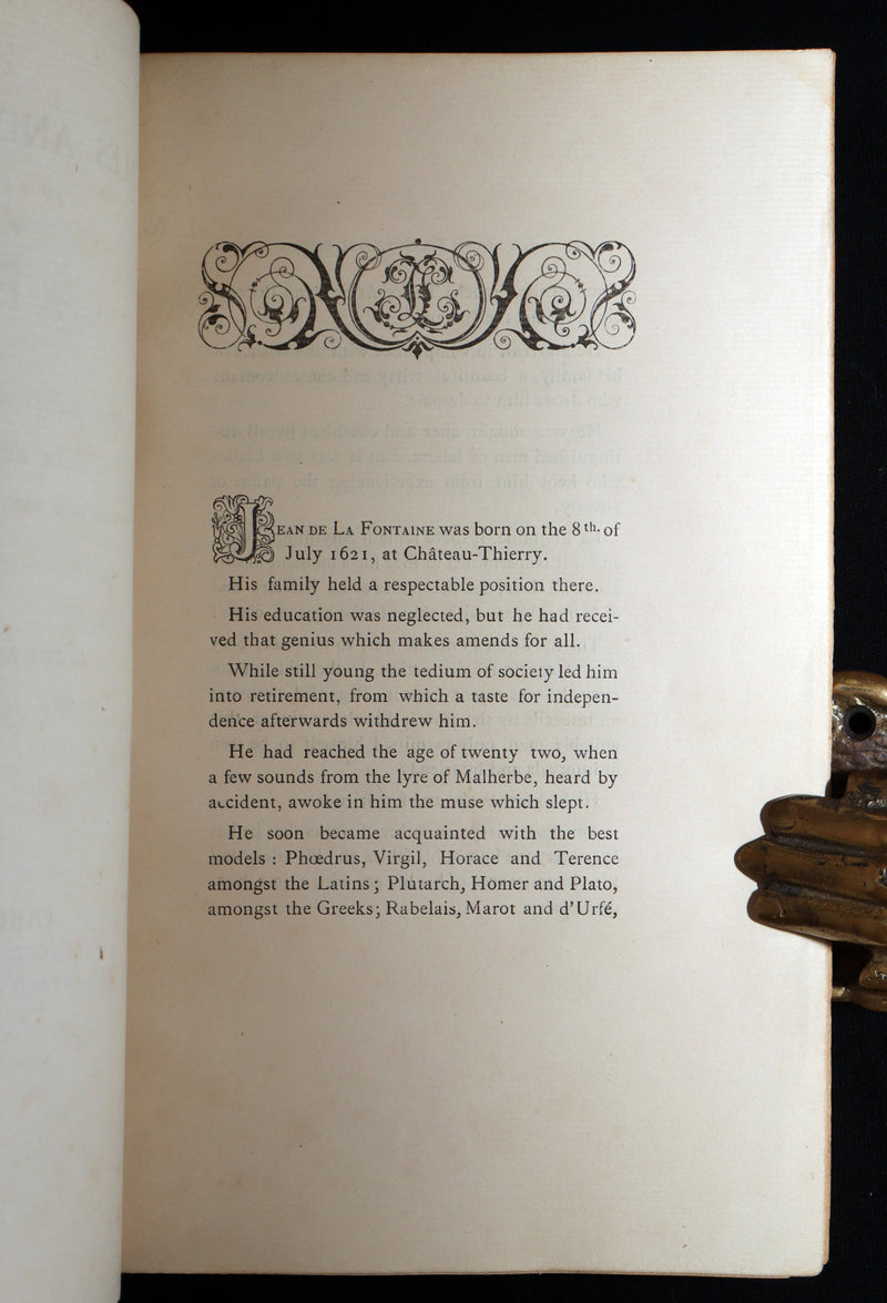 1884 Rare De La Fontaine Tales bound by W.G. Foyle and illustrated by Eisen