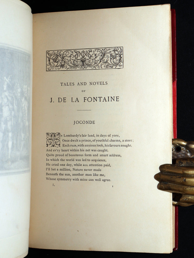 1884 Rare De La Fontaine Tales bound by W.G. Foyle and illustrated by Eisen