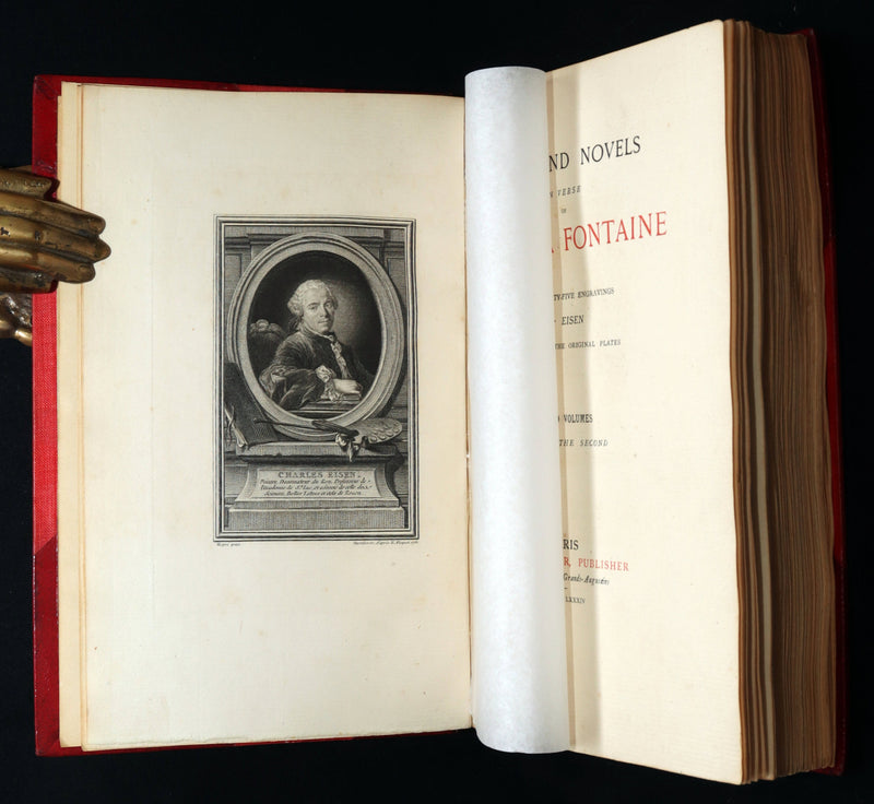 1884 Rare De La Fontaine Tales bound by W.G. Foyle and illustrated by Eisen