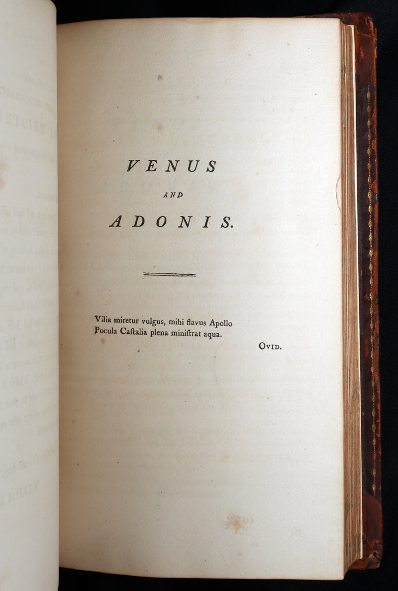 1798 Scarce Book - The Poems of William Shakespeare, Shakspeare' Fables Origin