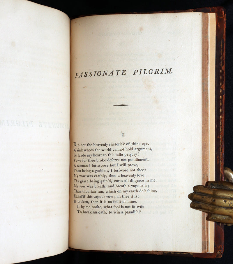 1798 Scarce Book - The Poems of William Shakespeare, Shakspeare' Fables Origin