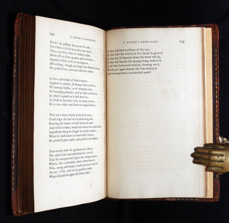 1798 Scarce Book - The Poems of William Shakespeare, Shakspeare' Fables Origin