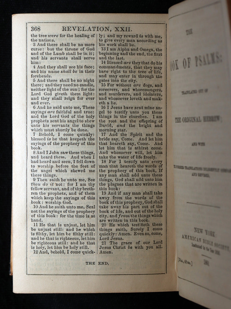 1860 Scarce Wallet Bible - New Testament of Our Lord and Saviour Jesus Christ