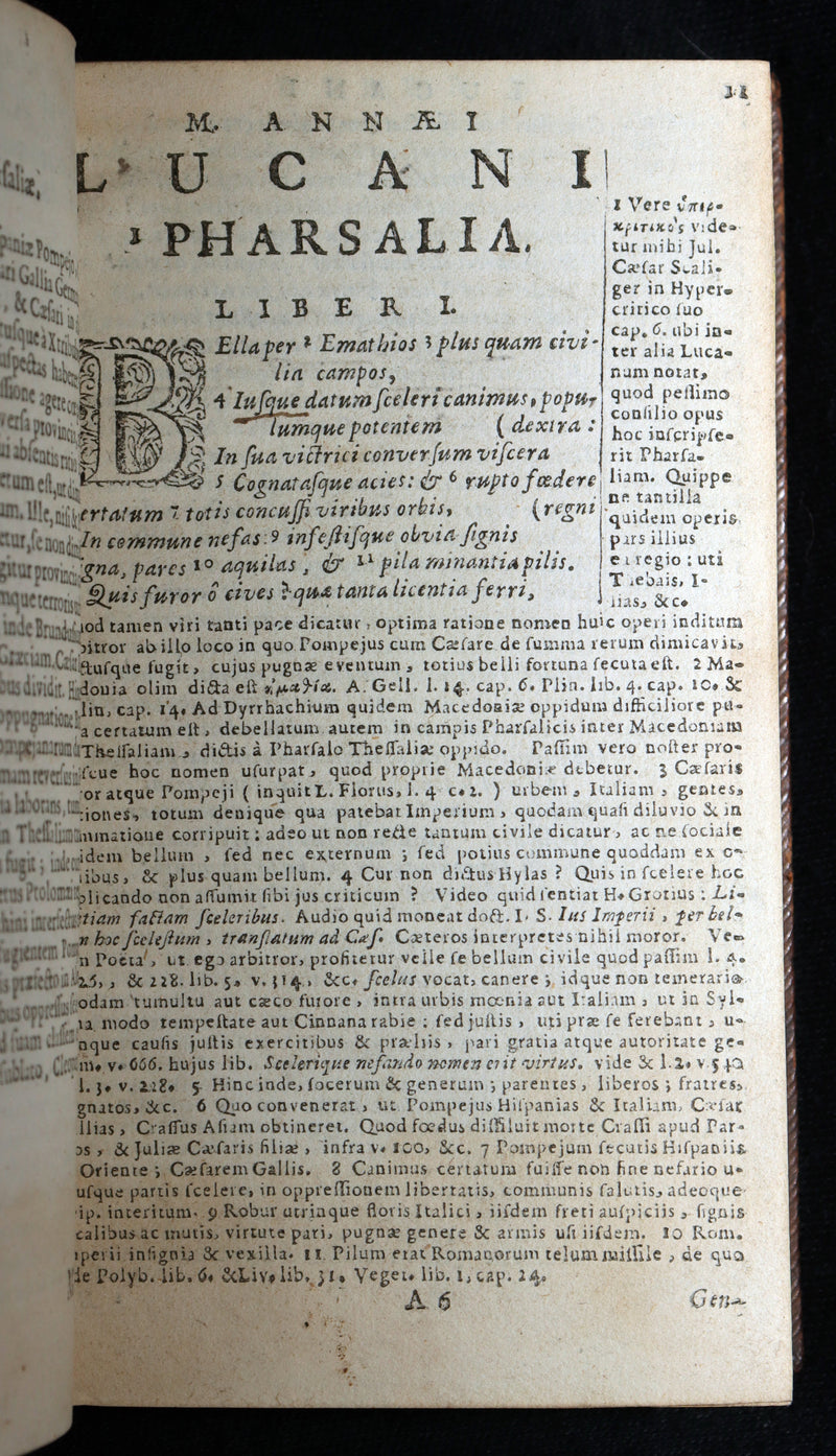 1681 Rare - Lucan's Pharsalia, Civil war between Julius Caesar and the Senate
