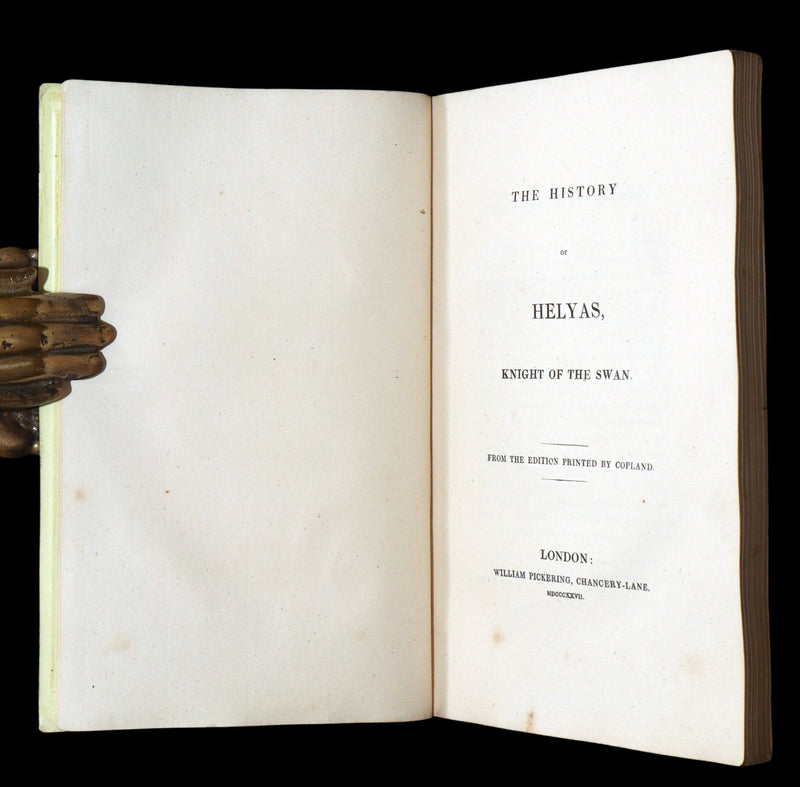 1827 Scarce Medieval Romance - The History of Helyas, Knight of the Swan