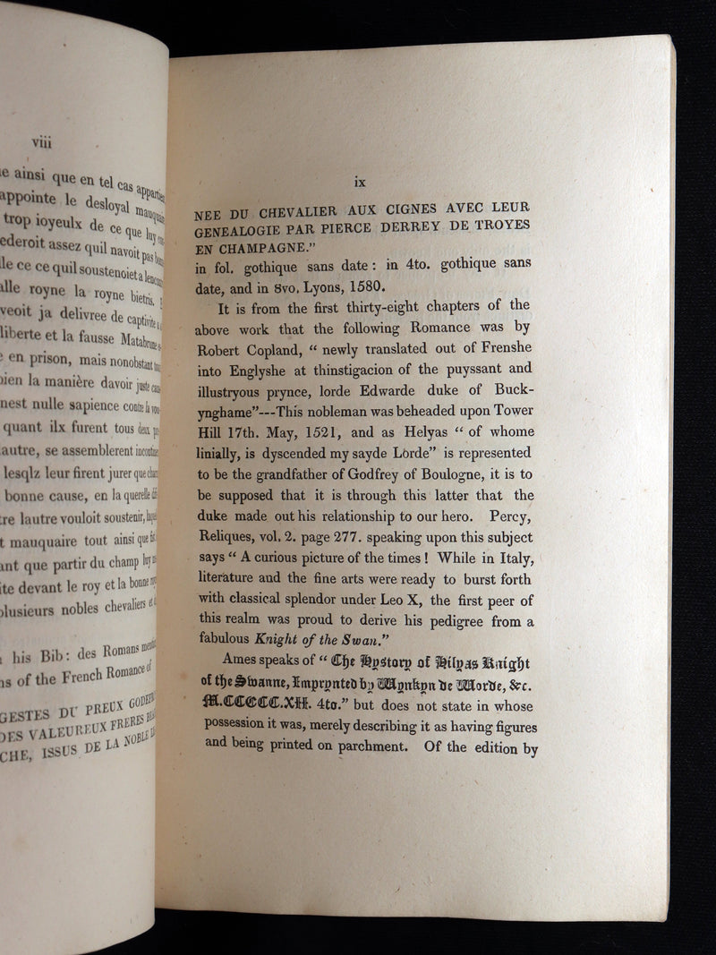 1827 Scarce Medieval Romance - The History of Helyas, Knight of the Swan