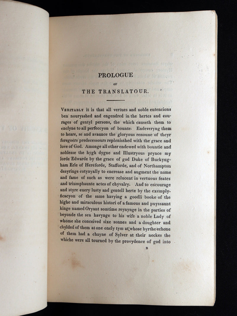 1827 Scarce Medieval Romance - The History of Helyas, Knight of the Swan