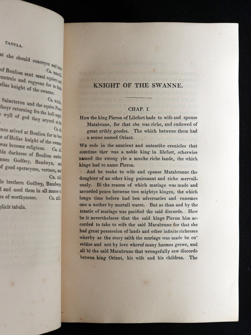 1827 Scarce Medieval Romance - The History of Helyas, Knight of the Swan
