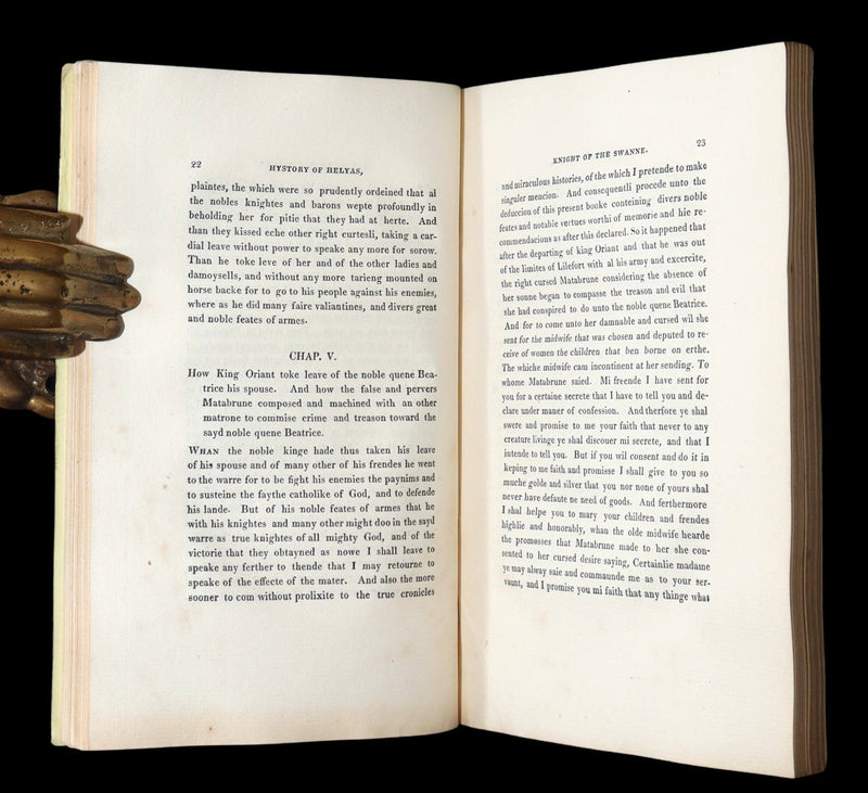 1827 Scarce Medieval Romance - The History of Helyas, Knight of the Swan