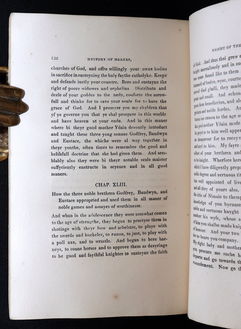 1827 Scarce Medieval Romance - The History of Helyas, Knight of the Swan