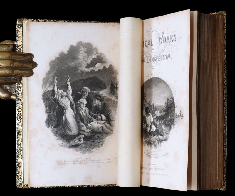 1864 Rare Book - The Poetical Works of Henry Wadsworth Longfellow, Illustrated
