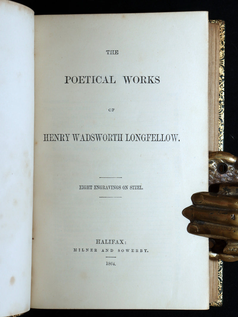 1864 Rare Book - The Poetical Works of Henry Wadsworth Longfellow, Illustrated